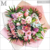 Tavaszi zsongás - Kerek csokor, rózsaszín árnyalatú vegyes virágokból